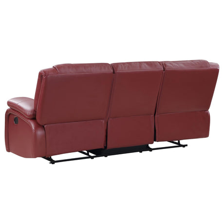 Camila Red Faux Leather 3-piece Upholstered Reclining Sofa Set by Coaster at Eve Furniture