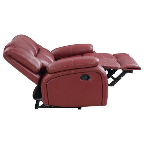 Camila Red Faux Leather Reclining Living Room Set by Coaster at Eve Furniture