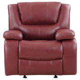 Camila Red Faux Leather Reclining Living Room Set by Coaster at Eve Furniture