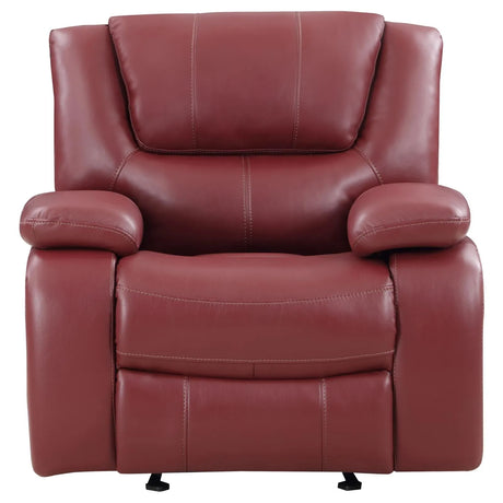 Camila Red Faux Leather Reclining Living Room Set by Coaster at Eve Furniture