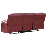 Camila Red Faux Leather Reclining Living Room Set by Coaster at Eve Furniture