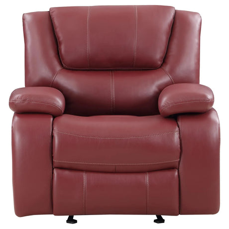 Camila Red Faux Leather Upholstered Glider Recliner Chair by Coaster at Eve Furniture