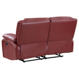 Camila Red Faux Leather Upholstered Motion Reclining Loveseat by Coaster at Eve Furniture