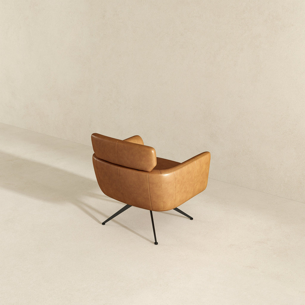 Camila Tan Leather Lounge Chair by Ashcroft Furniture at Eve Furniture