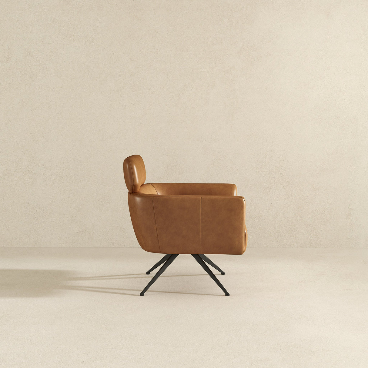 Camila Tan Leather Lounge Chair by Ashcroft Furniture at Eve Furniture