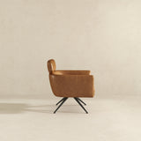 Camila Tan Leather Lounge Chair by Ashcroft Furniture at Eve Furniture
