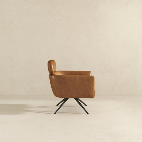 Camila Tan Leather Lounge Chair by Ashcroft Furniture at Eve Furniture