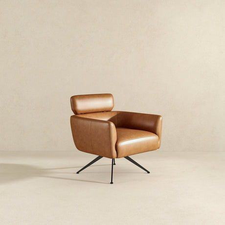 Camila Tan Leather Lounge Chair by Ashcroft Furniture at Eve Furniture