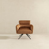 Camila Tan Leather Lounge Chair by Ashcroft Furniture at Eve Furniture