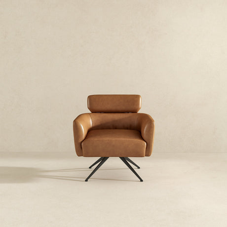 Camila Tan Leather Lounge Chair by Ashcroft Furniture at Eve Furniture