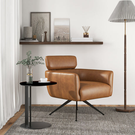 Camila Tan Leather Lounge Chair by Ashcroft Furniture at Eve Furniture