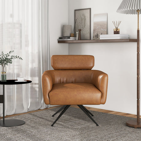 Camila Tan Leather Lounge Chair by Ashcroft Furniture at Eve Furniture
