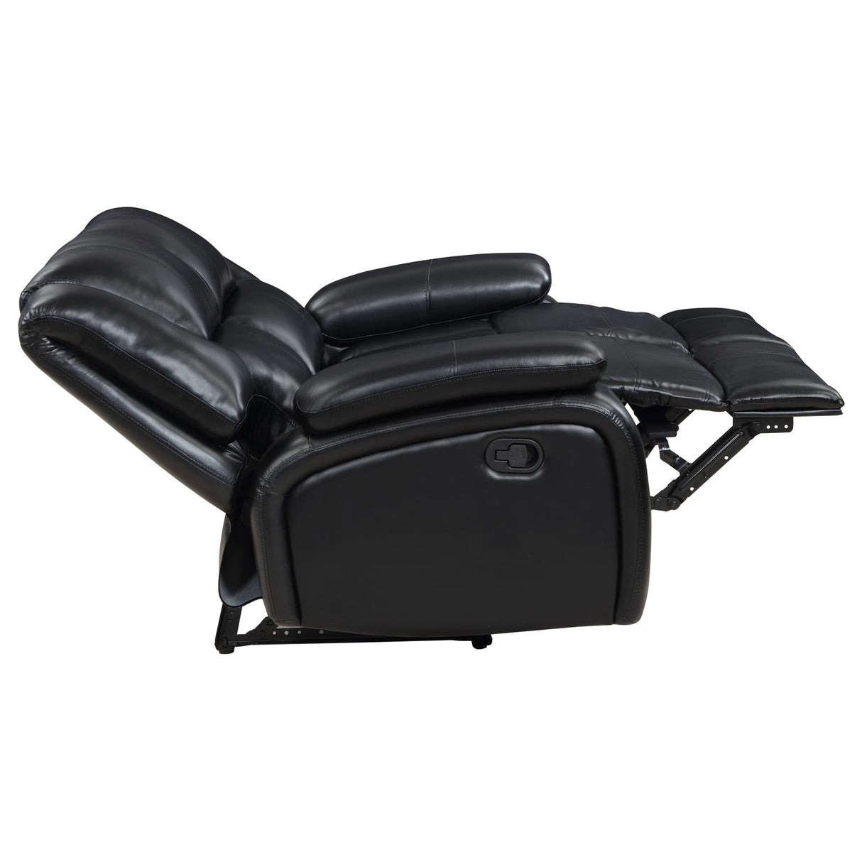 Camila Upholstered Motion Reclining Loveseat Black