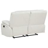 Camila White 2-Piece Upholstered Reclining Sofa Set by Coaster at Eve Furniture