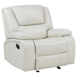 Camila White 3-Piece Upholstered Reclining Sofa Set by Coaster at Eve Furniture
