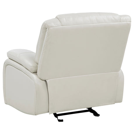 Camila White 3-Piece Upholstered Reclining Sofa Set by Coaster at Eve Furniture