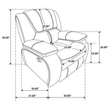 Camila White 3-Piece Upholstered Reclining Sofa Set by Coaster at Eve Furniture