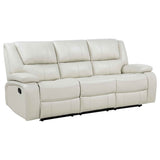 Camila White 3-Piece Upholstered Reclining Sofa Set by Coaster at Eve Furniture