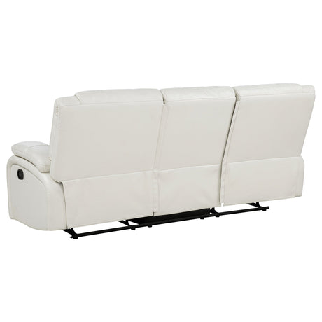 Camila White 3-Piece Upholstered Reclining Sofa Set by Coaster at Eve Furniture