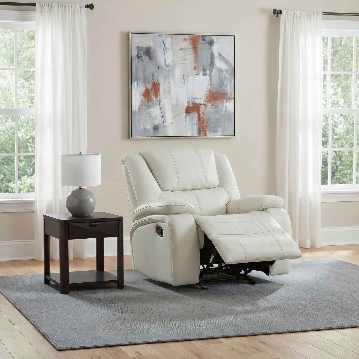 Camila White Upholstered Glider Recliner Chair by Coaster at Eve Furniture