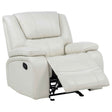 Camila White Upholstered Glider Recliner Chair by Coaster at Eve Furniture