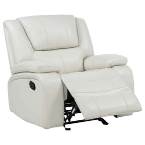 Camila White Upholstered Glider Recliner Chair by Coaster at Eve Furniture