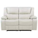 Camila White Upholstered Motion Reclining Loveseat by Coaster at Eve Furniture