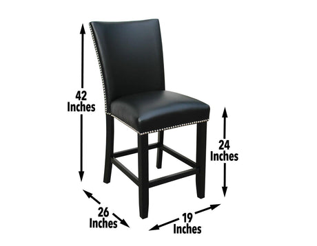 Camila 24″ Counter Stool, Black Leatherette, Set of 2 by Steve Silver at Eve Furniture