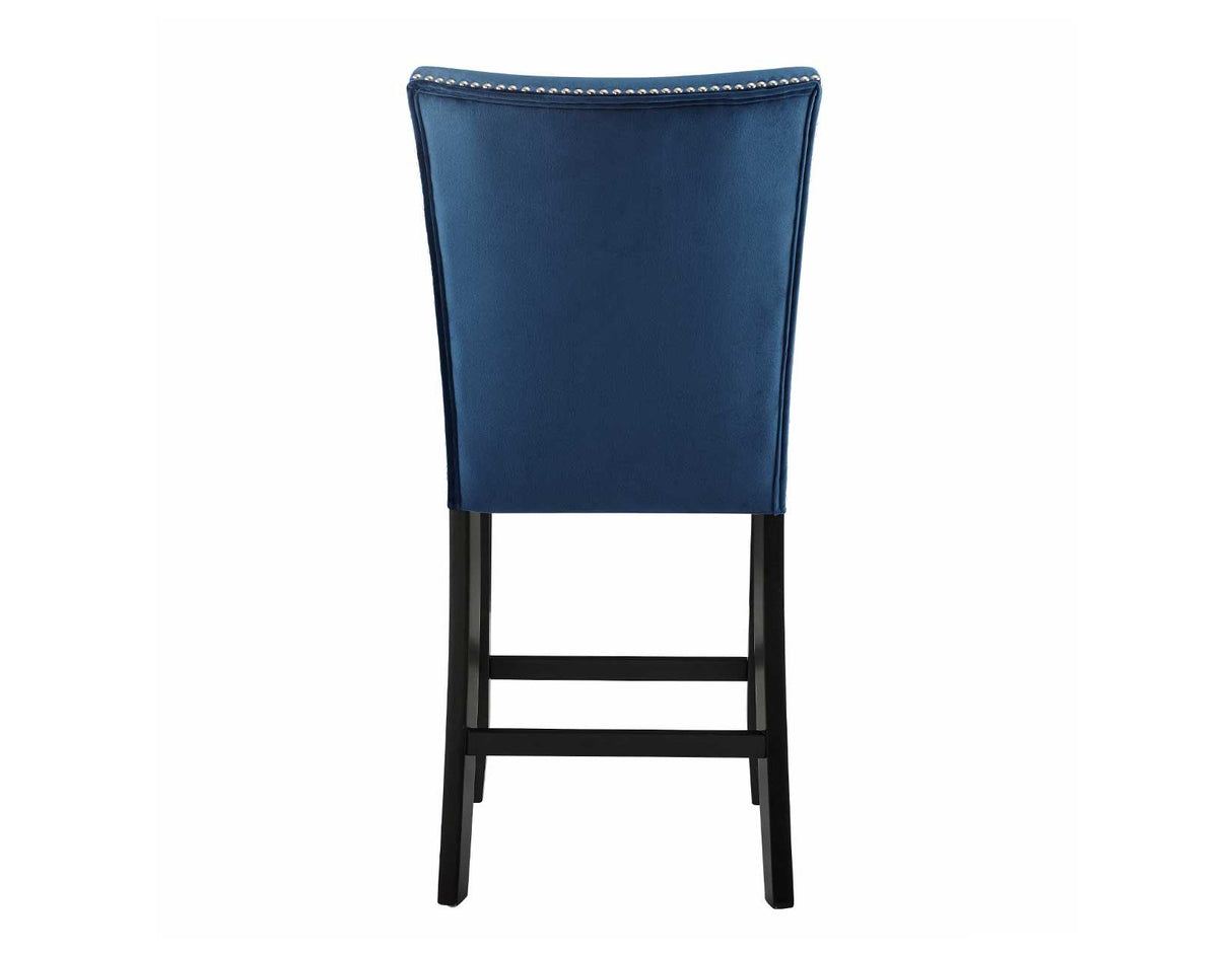 Camila Counter Stool, Blue Velvet, Set of 2 by Steve Silver at Eve Furniture