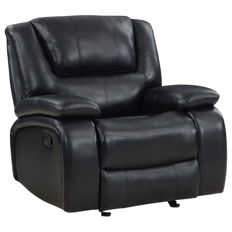 Camila Black Upholstered Glider Recliner Chair by Coaster at Eve Furniture