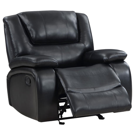 Camila Black Upholstered Glider Recliner Chair by Coaster at Eve Furniture