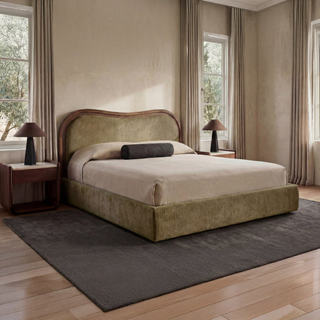 Camilla Green/Dark Brown Queen Bed by MOES at Eve Furniture