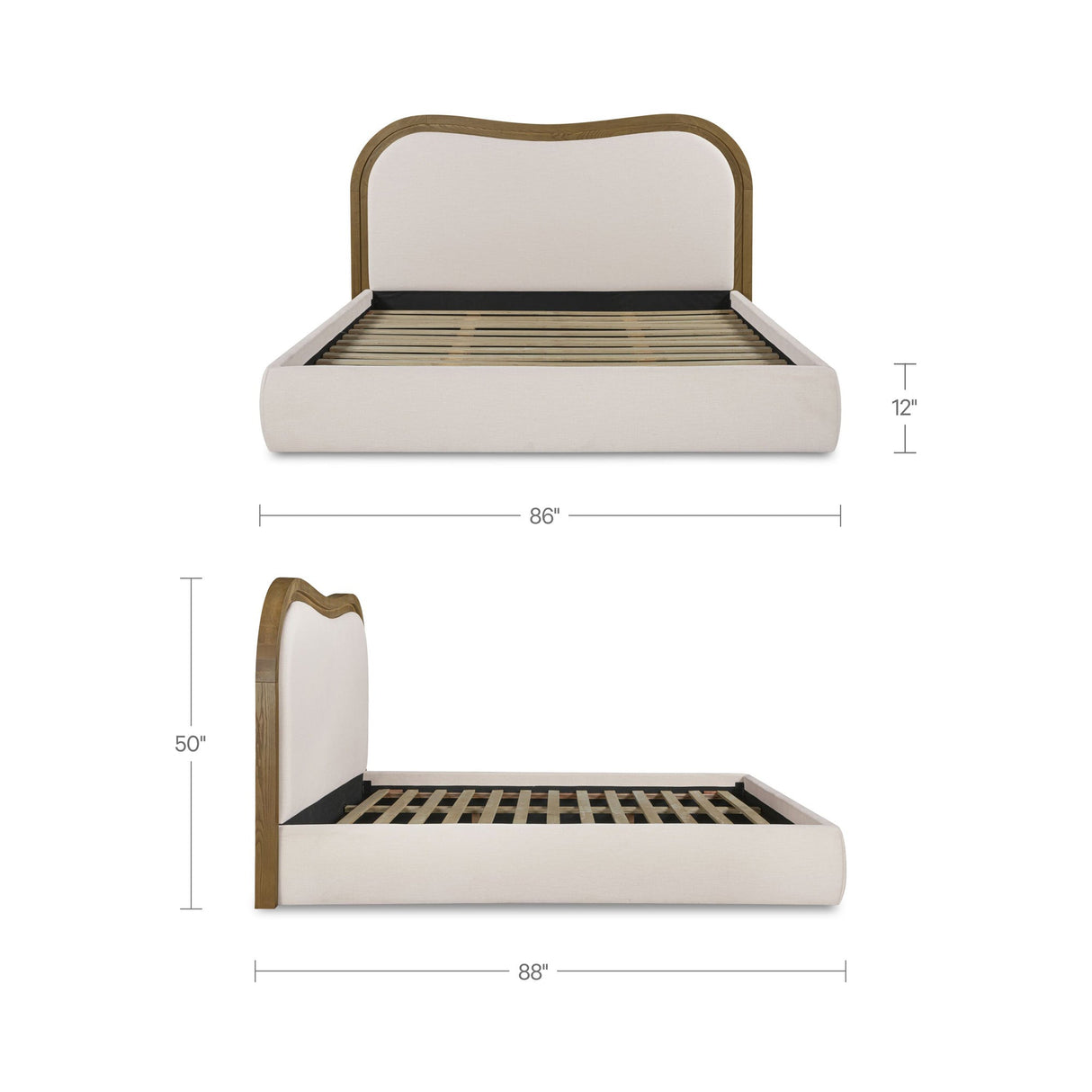 Camilla Oat/Dark Brown King Bed by MOES at Eve Furniture