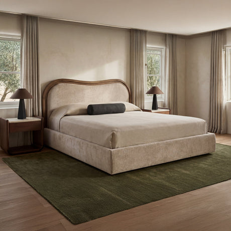 Camilla Oat/Dark Brown Queen Bed by MOES at Eve Furniture