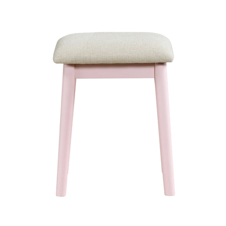 Camilla Pink Vanity Dressing Table with Mirror and Stool by Homelegance at Eve Furniture