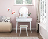 Camilla White Vanity Dressing Table with Mirror and Stool by Homelegance at Eve Furniture