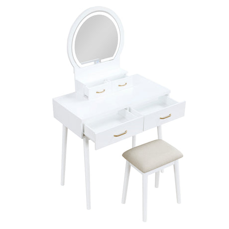 Camilla White Vanity Dressing Table with Mirror and Stool by Homelegance at Eve Furniture