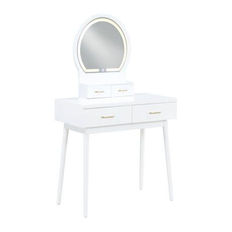 Camilla White Vanity Dressing Table with Mirror and Stool by Homelegance at Eve Furniture