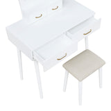 Camilla White Vanity Dressing Table with Mirror and Stool by Homelegance at Eve Furniture