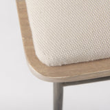 Camille 55.5L x 16.0W x 17.0H Cream Fabric Seat W/ Metal Frame Bench by Mercana at Eve Furniture