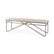 Camille 55.5L x 16.0W x 17.0H Cream Fabric Seat W/ Metal Frame Bench by Mercana at Eve Furniture