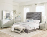 Camille California King Button Tufted Bed Gray by Coaster at Eve Furniture