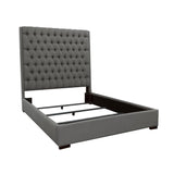 Camille California King Button Tufted Bed Gray