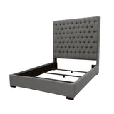 Camille Queen Button Tufted Bed Gray