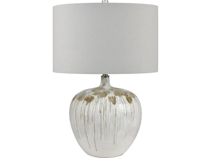 Camille White; Grey Table Lamp by Crestview at Eve Furniture