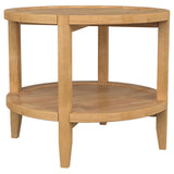 Camillo Brown Round Solid Wood End Table with Shelf Maple by Coaster at Eve Furniture
