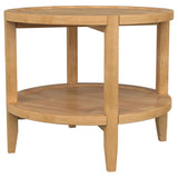 Camillo Brown Round Solid Wood End Table with Shelf Maple by Coaster at Eve Furniture