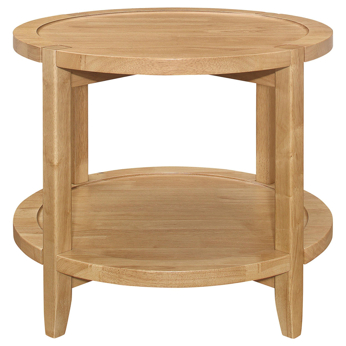 Camillo Brown Round Solid Wood End Table with Shelf Maple by Coaster at Eve Furniture