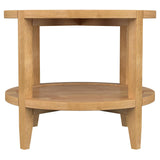 Camillo Brown Round Solid Wood End Table with Shelf Maple by Coaster at Eve Furniture