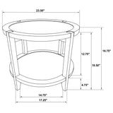 Camillo Brown Round Solid Wood End Table with Shelf Maple by Coaster at Eve Furniture